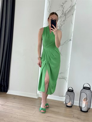 Bağlamalı Elbise Yeşil